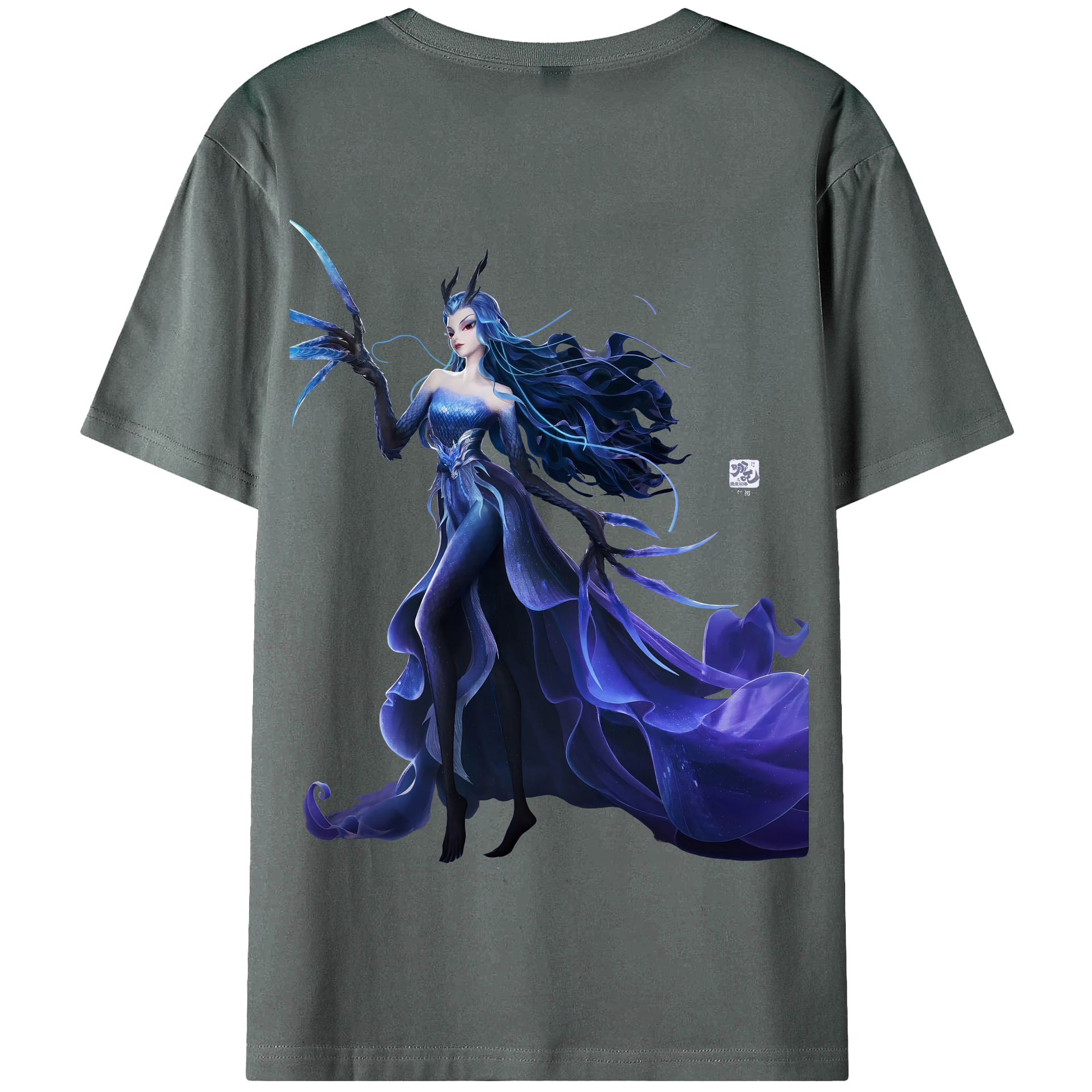 （画像用） Ne Zha 2 ナタ 魔童の大暴れ 綿100％半袖Tシャツ（背面プリント）